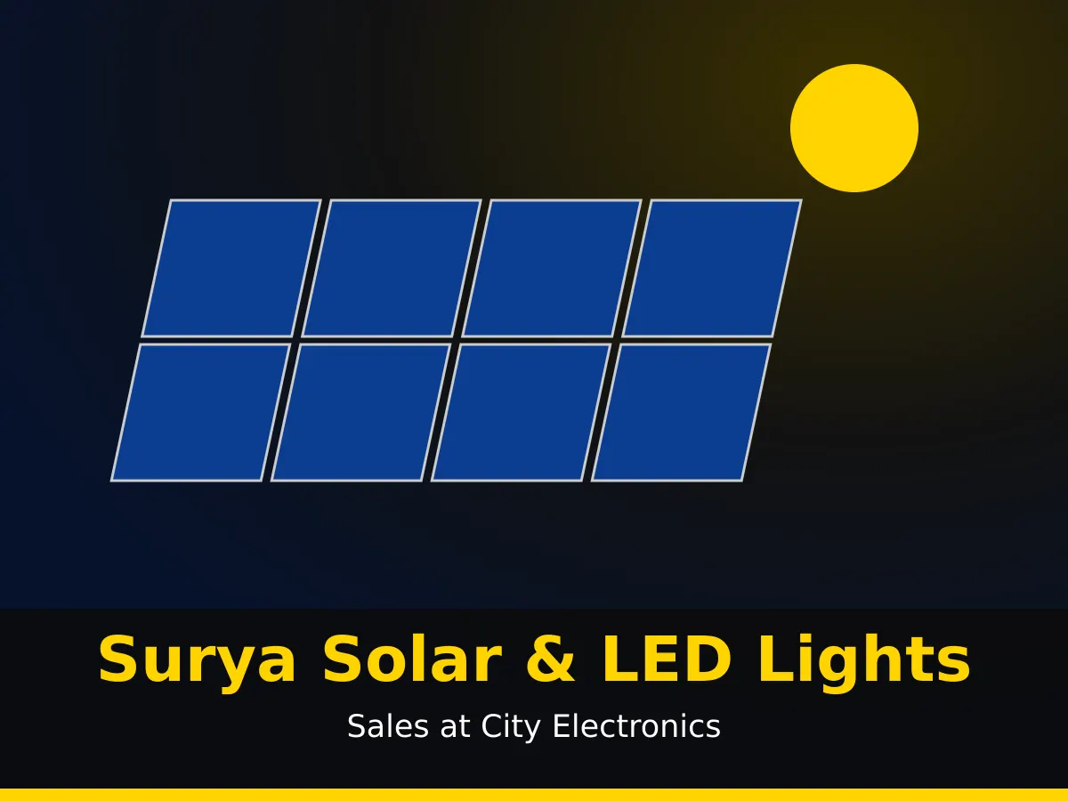 Surya solar panels and Surya LED lights available at City Electronics Aligarh