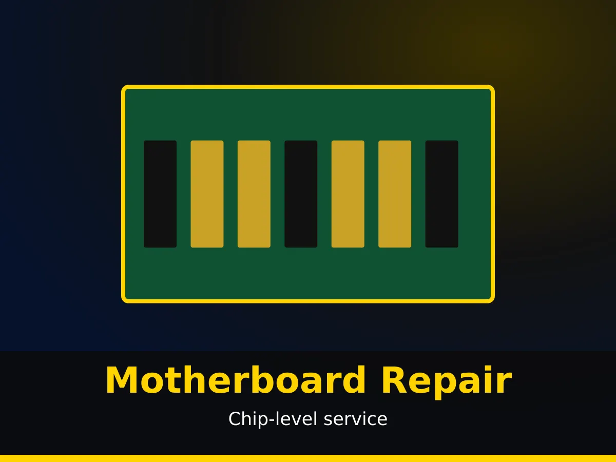 LED TV motherboard under chip-level repair on the workbench in Aligarh