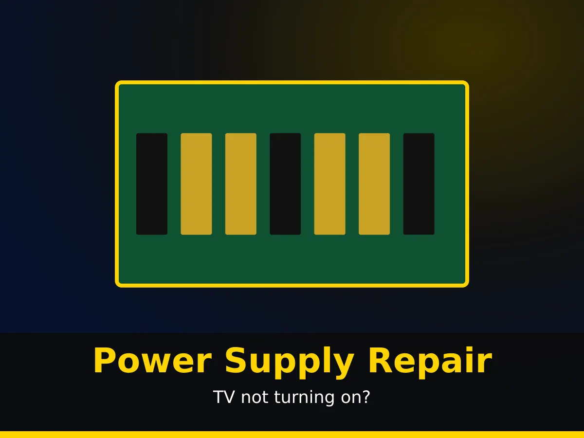 LED TV power supply board being tested and repaired